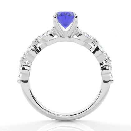 Prong Set Tansanit-Verlobungsring