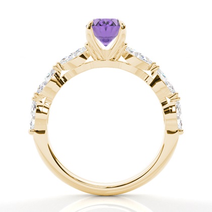 Krappenbesetzter Amethyst-Verlobungsring