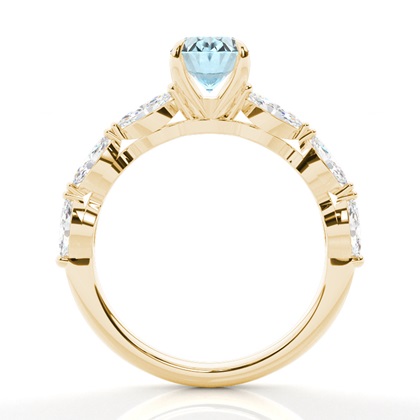 Krappenbesetzter Aquamarin-Verlobungsring