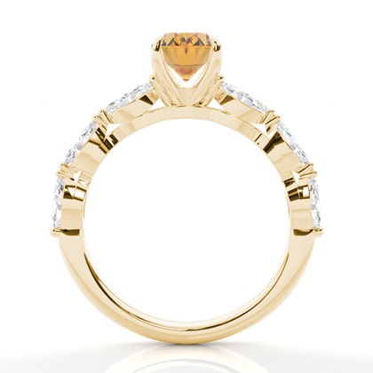 Krappenbesetzter Citrin-Verlobungsring