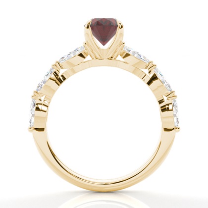 Granat-Verlobungsring in Krappenfassung