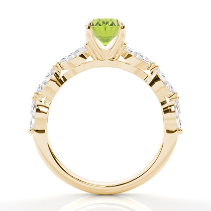 Krappenbesetzter Peridot-Verlobungsring