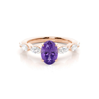 Prong Set Amethyst Engagement Ring