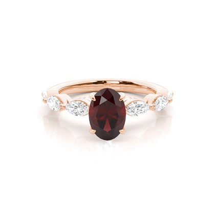 Prong Set Garnet Engagement Ring