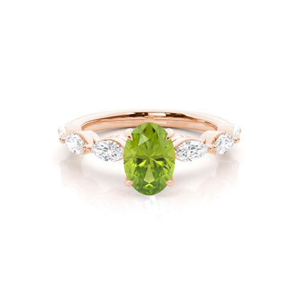 Prong Set Peridot Engagement Ring
