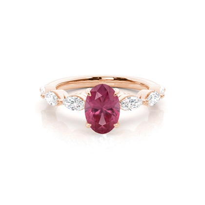 Prong Set Pink Tourmaline Engagement Ring