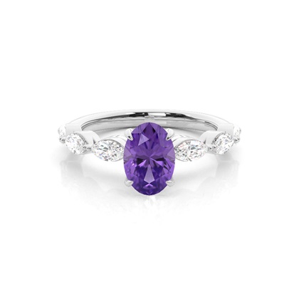 Prong Set Amethyst Engagement Ring