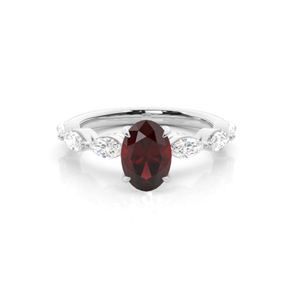 Prong Set Garnet Engagement Ring