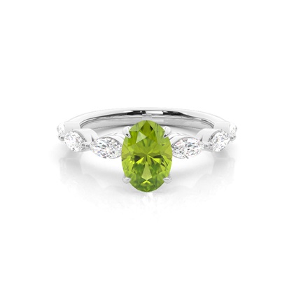 Prong Set Peridot Engagement Ring