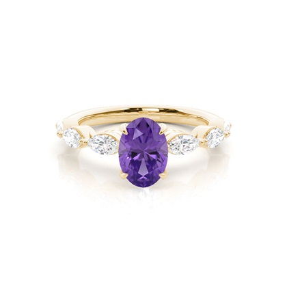 Prong Set Amethyst Engagement Ring