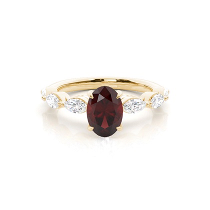 Prong Set Garnet Engagement Ring