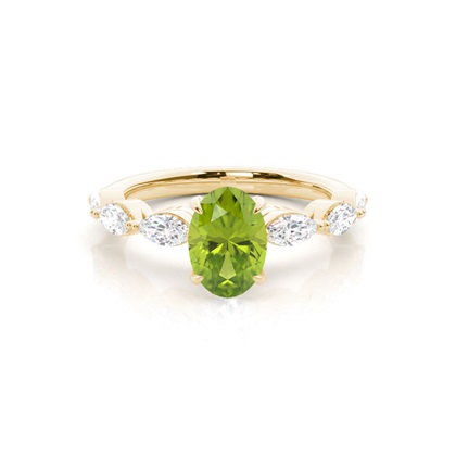 Prong Set Peridot Engagement Ring