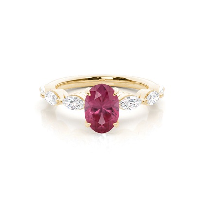 Prong Set Pink Tourmaline Engagement Ring