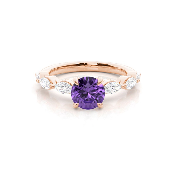 Prong Set Amethyst Engagement Ring