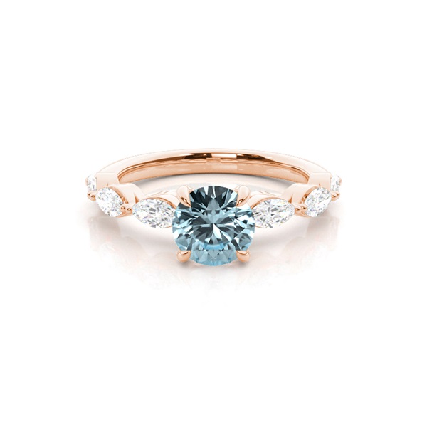 Prong Set Aqamarine Engagement Ring
