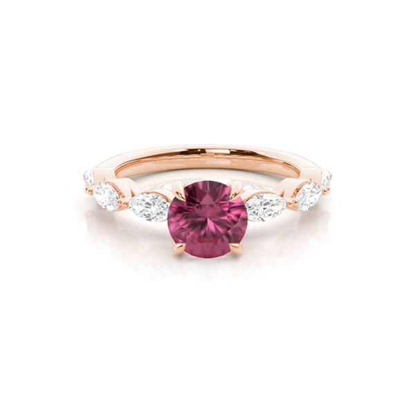 Prong Set Pink Tourmaline Engagement Ring
