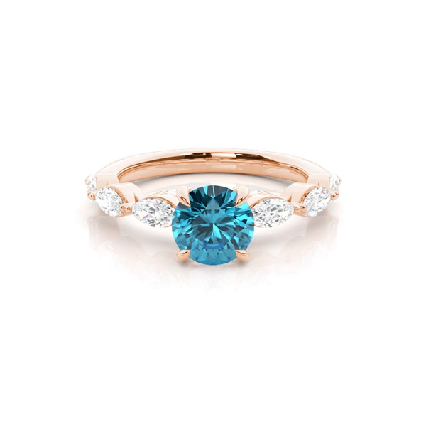 Prong Set Blue Topaz Engagement Ring