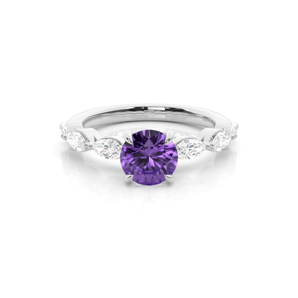 Prong Set Amethyst Engagement Ring