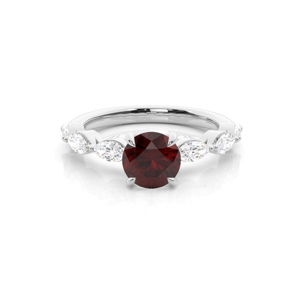 Prong Set Garnet Engagement Ring