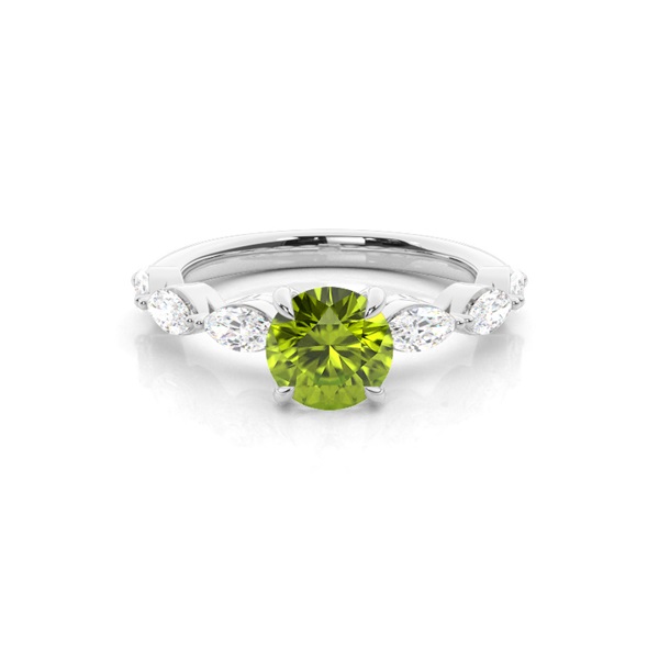 Prong Set Peridot Engagement Ring