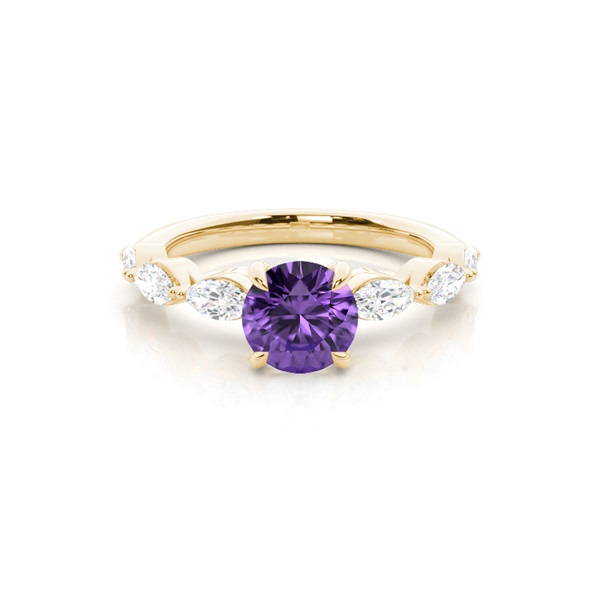 Prong Set Amethyst Engagement Ring