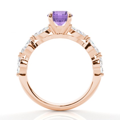 Krappenbesetzter Amethyst-Verlobungsring