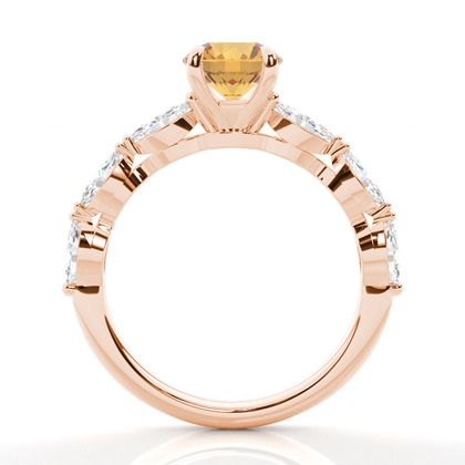 Krappenbesetzter Citrin-Verlobungsring