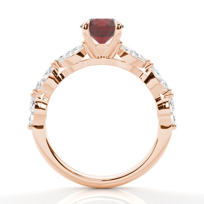 Granat-Verlobungsring in Krappenfassung