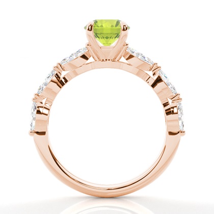 Krappenbesetzter Peridot-Verlobungsring