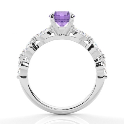 Krappenbesetzter Amethyst-Verlobungsring