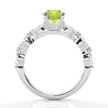 Krappenbesetzter Peridot-Verlobungsring