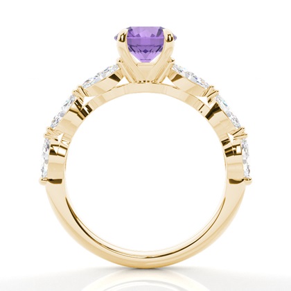 Krappenbesetzter Amethyst-Verlobungsring