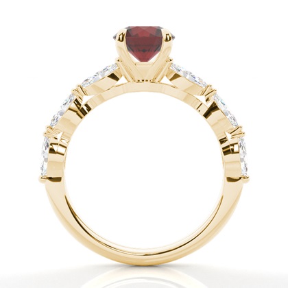 Granat-Verlobungsring in Krappenfassung