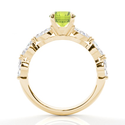 Krappenbesetzter Peridot-Verlobungsring