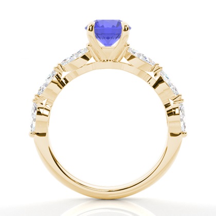 Prong Set Tansanit-Verlobungsring