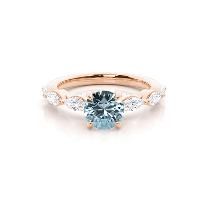 Prong Set Aqamarine Engagement Ring