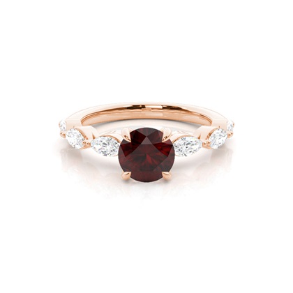 Prong Set Garnet Engagement Ring