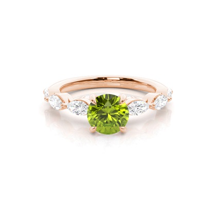 Prong Set Peridot Engagement Ring