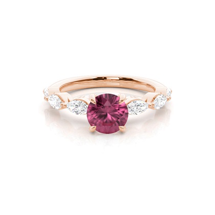 Prong Set Pink Tourmaline Engagement Ring
