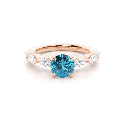 Prong Set Blue Topaz Engagement Ring