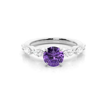 Prong Set Amethyst Engagement Ring