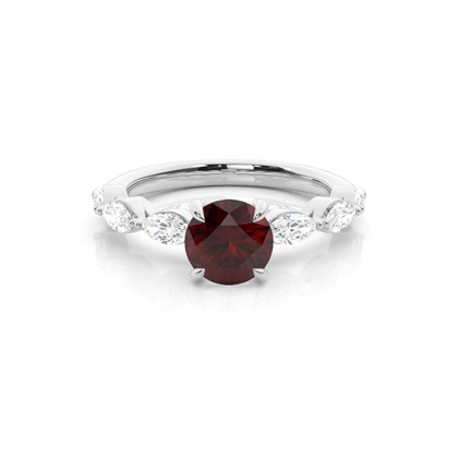 Prong Set Garnet Engagement Ring