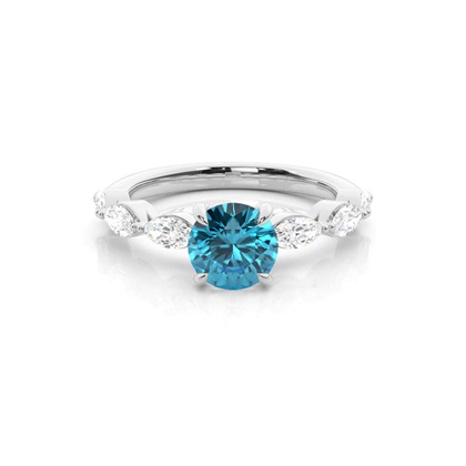 Prong Set Blue Topaz Engagement Ring