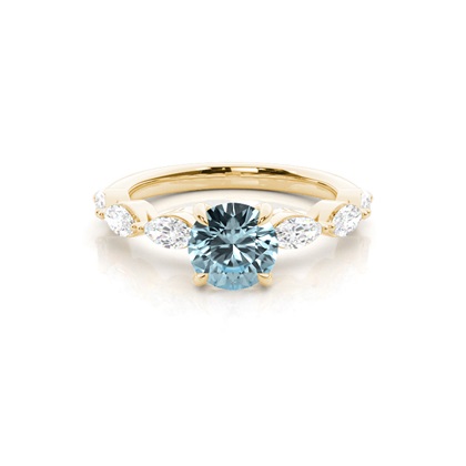Prong Set Aqamarine Engagement Ring