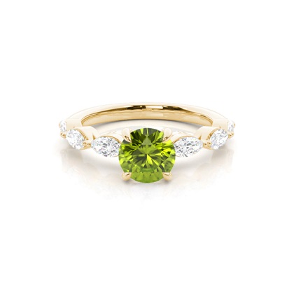 Prong Set Peridot Engagement Ring