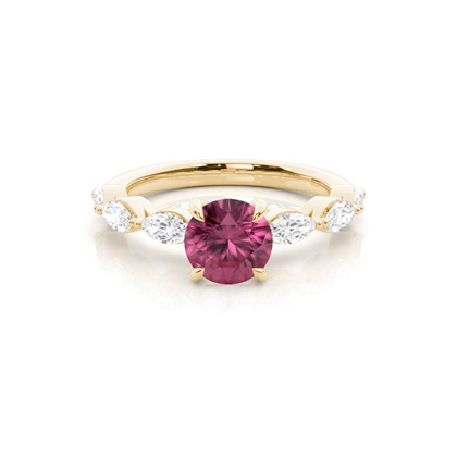 Prong Set Pink Tourmaline Engagement Ring
