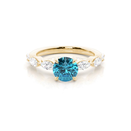 Prong Set Blue Topaz Engagement Ring