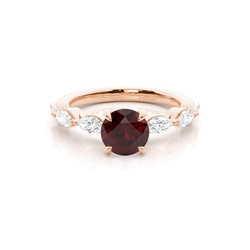 Prong Set Garnet Engagement Ring