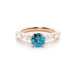 Prong Set Blue Topaz Engagement Ring