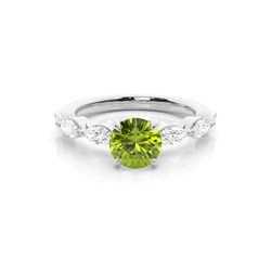 Krappenbesetzter Peridot-Verlobungsring